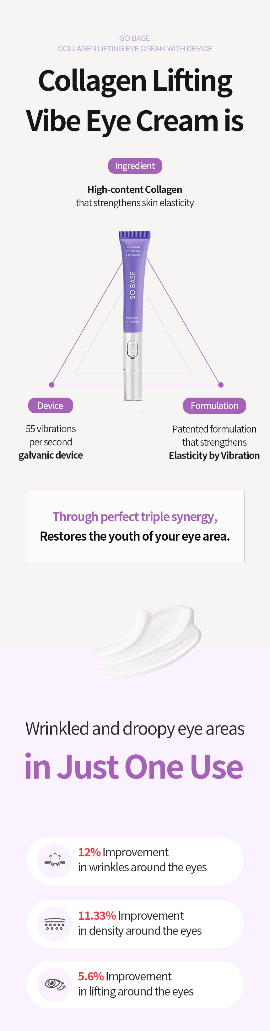 [So Base] Collagen Lifting Vibe Eye Cream With Device 15ml