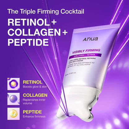 Anua Visibly Firming Collagen Retinol Refining Gua Sha Cream, 80ml