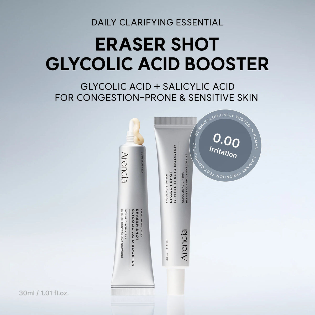 [ARENCIA] Eraser Shot Glycolic Acid Booster, Daily Clarifying Multi-Acid Formula for Smoother, Clear-Looking Skin 30ml