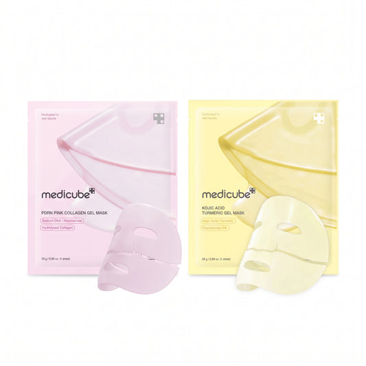 Medicube PDRN Pink Collagen Gel Mask, Kojic Acid Turmeric Brightening Gel Mask 1pc