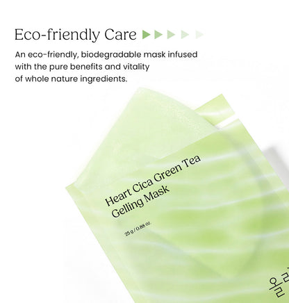 [Ollang Ollang] Heart Cica Green Tea Gelling Mask Pack