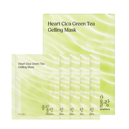 [Ollang Ollang] Heart Cica Green Tea Gelling Mask Pack