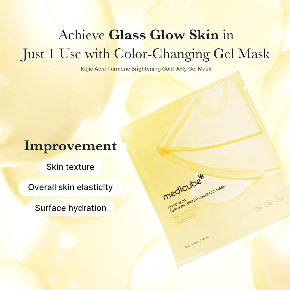 Medicube PDRN Pink Collagen Gel Mask, Kojic Acid Turmeric Brightening Gel Mask 1pc