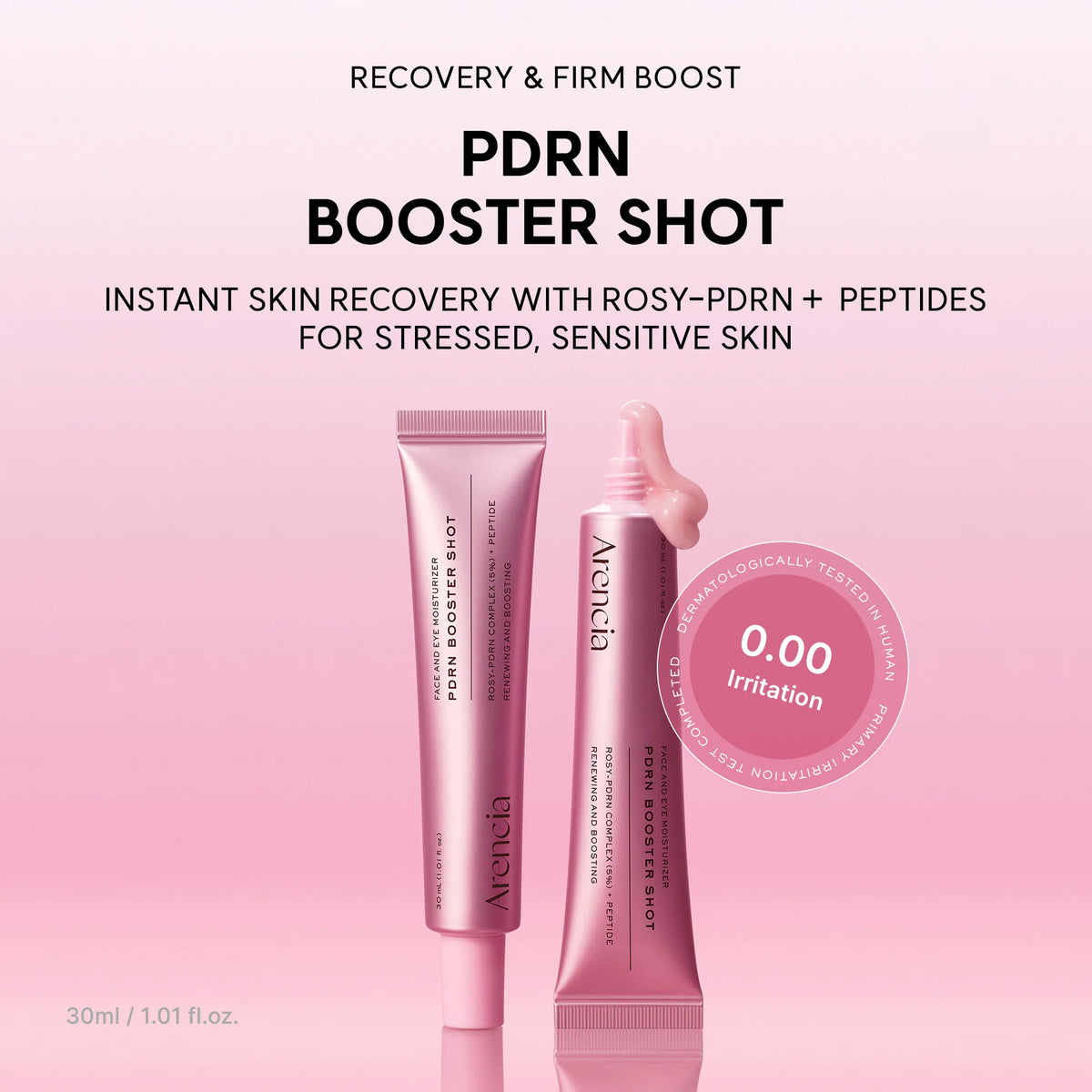 [ARENCIA] PDRN Booster Shot, Rosy-PDRN & Peptides for Glowy, Healthy Skin - Recommended for Sensitive, Red Skin