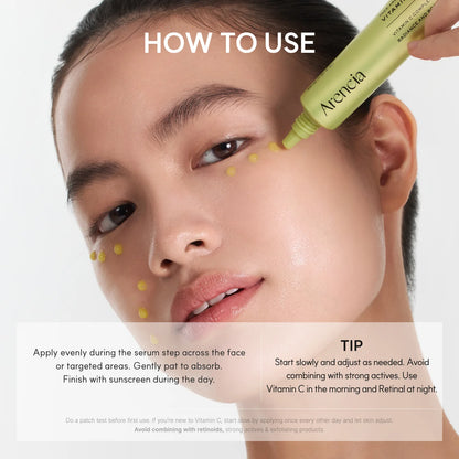 [ARENCIA] Vitamin C Booster Shot, Pure Vitamin C + Glutathione for Bright, Healthy Skin Glow