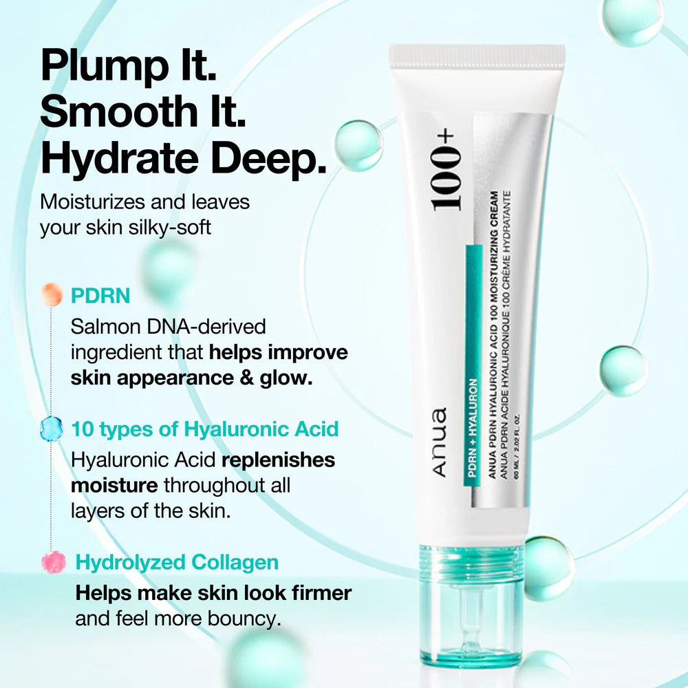 [Anua] PDRN Hyaluronic Acid 100 Moisturizing Cream 60ml