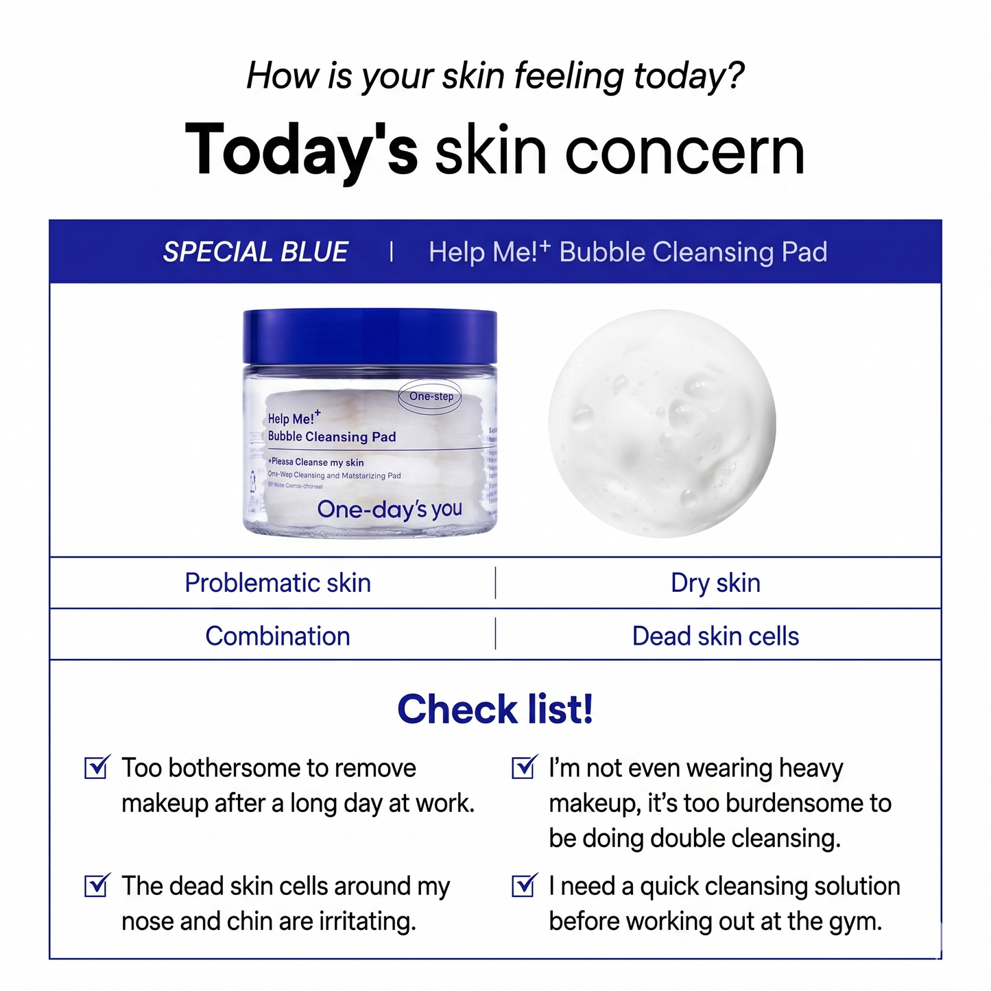 [One-day's you] Help Me Bubble Cleansing Pad 60ea