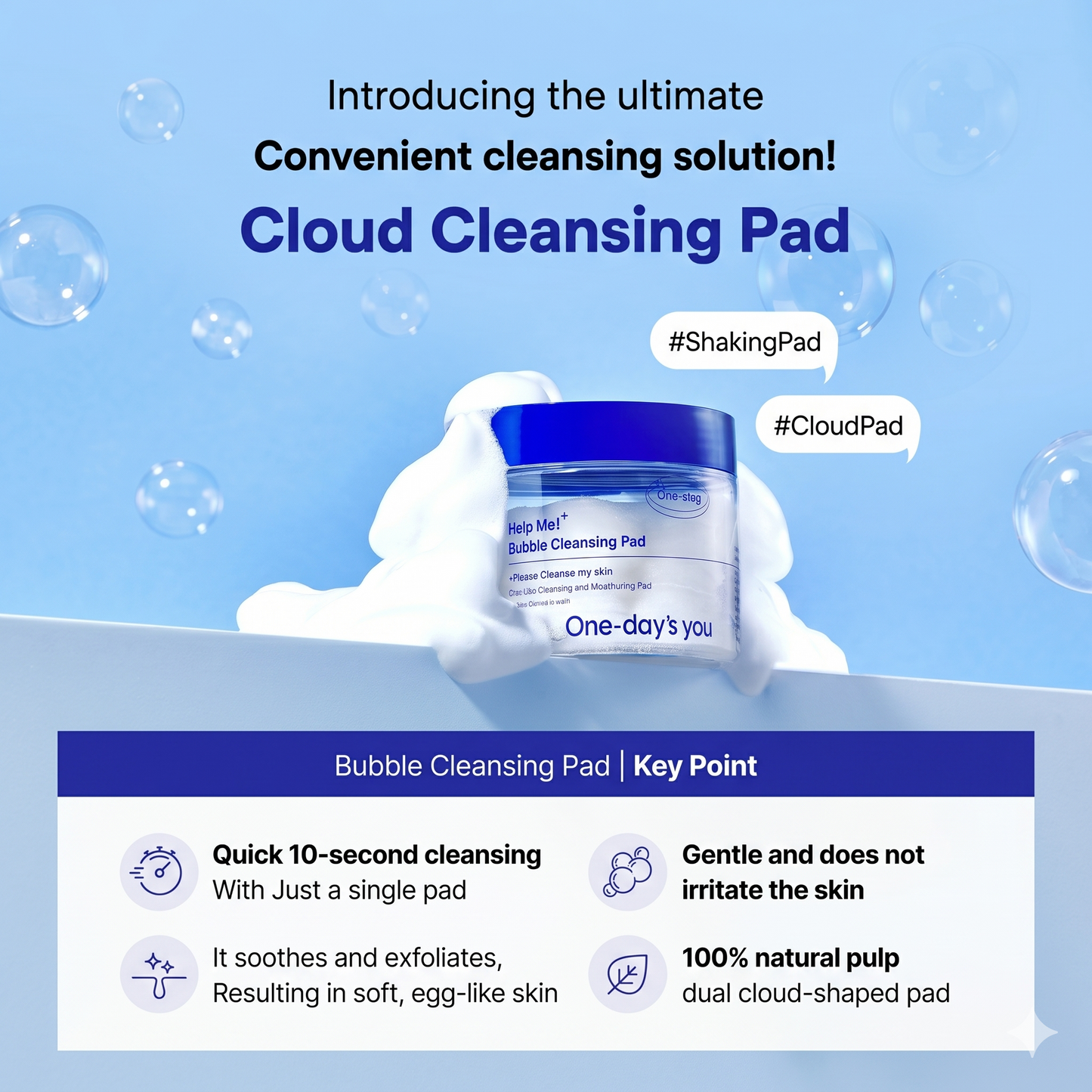 [One-day's you] Help Me Bubble Cleansing Pad 60ea