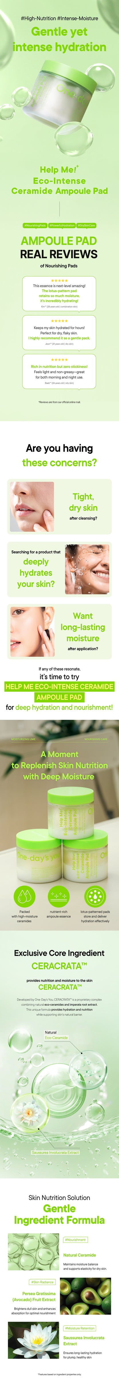[One-day's you] ECO-INTENSE CERAMIDE AMPOULE PAD 90ea
